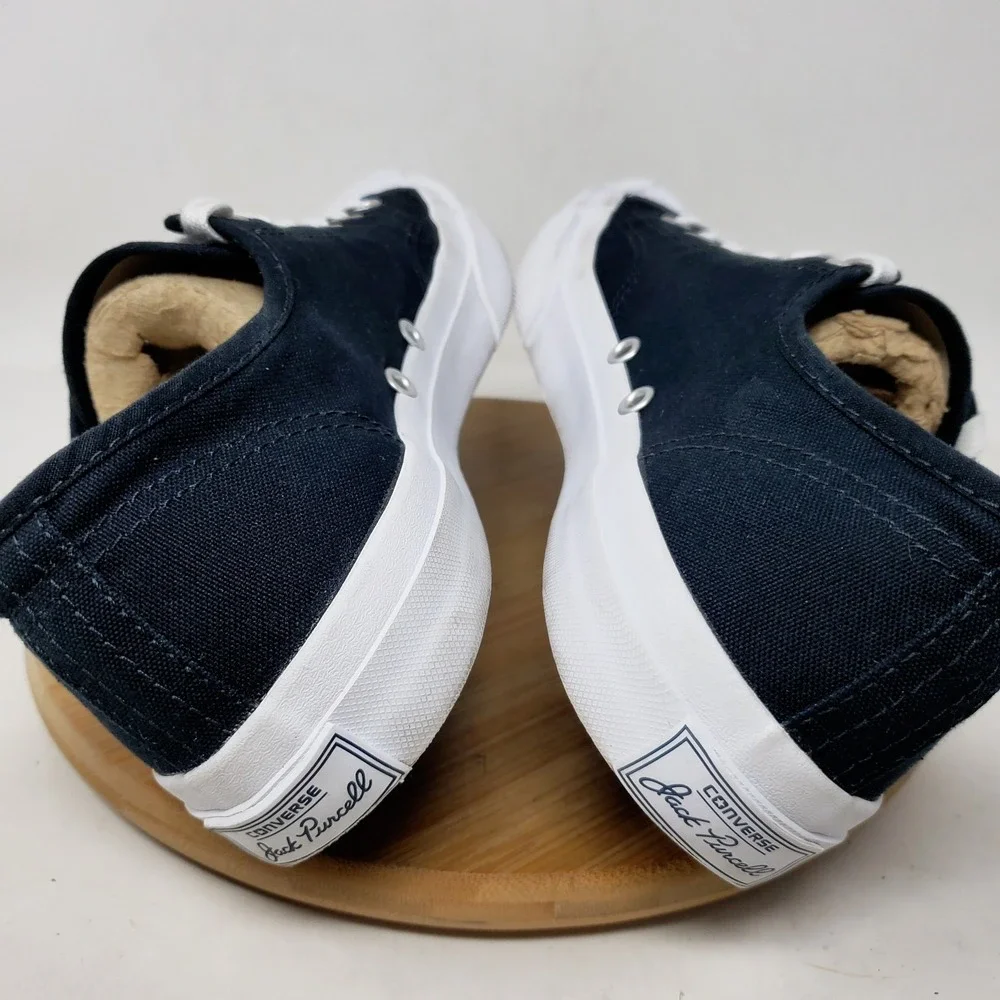 Converse Jack Purcell Shoes Womens 8 Black Lace Up Low Retro Sneaker - Picture 9 of 13